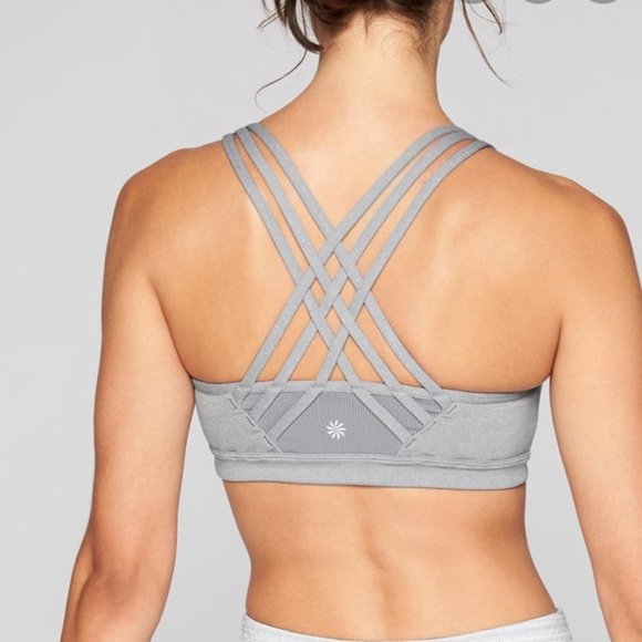 NWT! Athleta Fully Focused Bra Grey X-Small - Picture 2 of 3